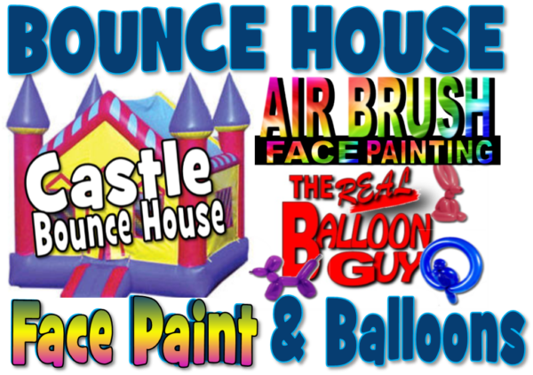 Bounce House Castle and Balloon Animals and Air Brush Face Painting