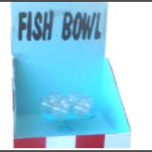 Fish Bowl Ball Toss Game Rental with Stand