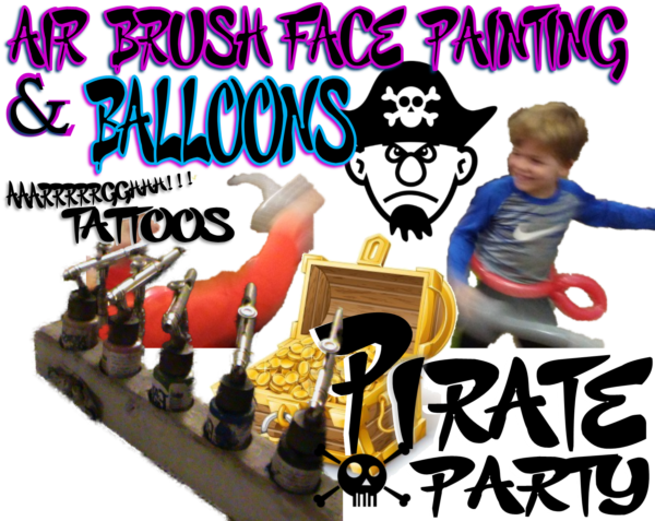 Air Brush Painting & Balloons Pirate Party - Image 3