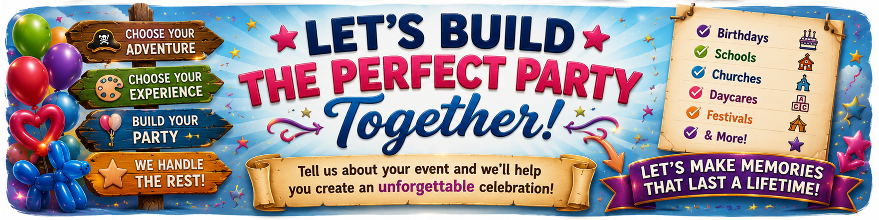 Lets Build the Perfect Party together to fit your needs the best!!