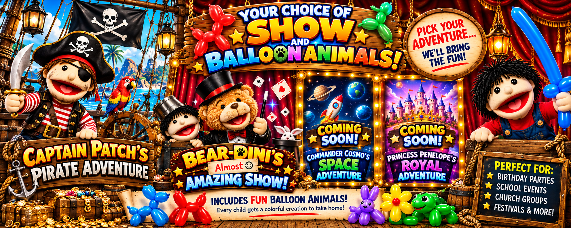 Captain-Patch-Adventure-or-Bear-Dini-Almost-Amazing-Banner--COMING-SOON-Choices-BANNER