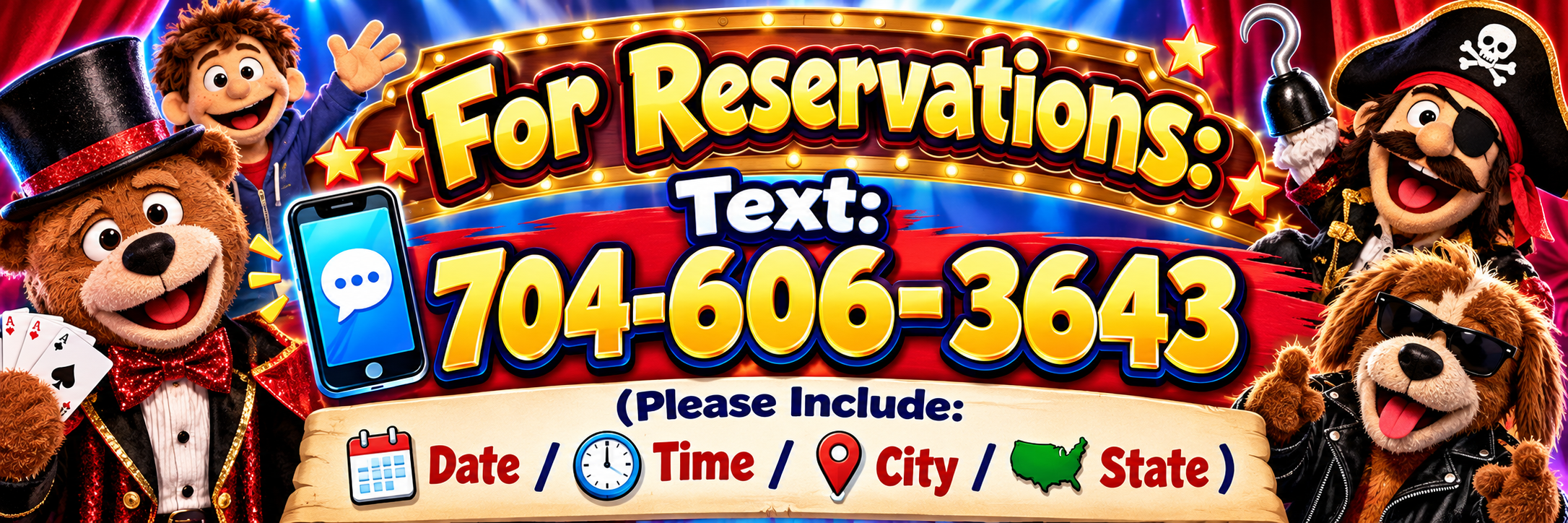 For Reservations, Please TEXT us