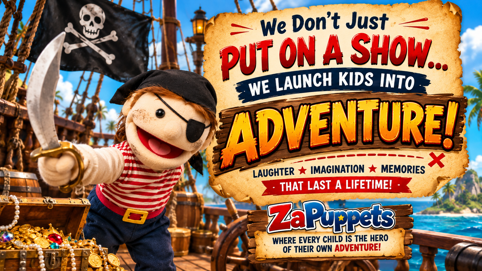 we dont just put on a show sign pirate adventure